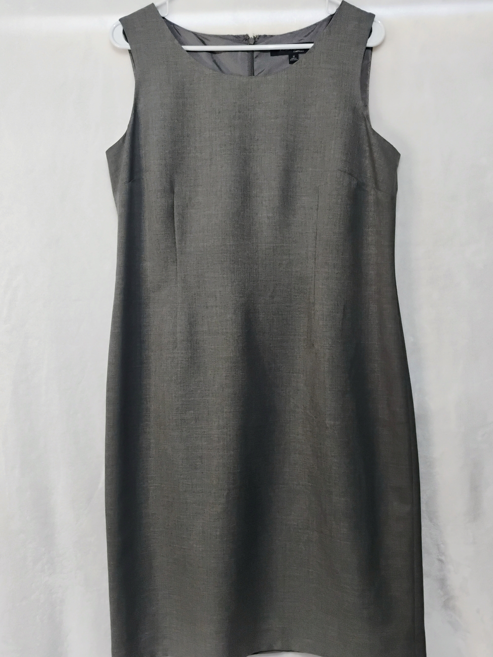 Evan Picone Sz 12 Sleeveless Gray Midi Sheath Dress Lined Career Office S - Picture 1 of 6
